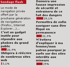 Sondage flash : la navigation prive ne convainc pas