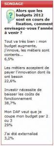 Sondage flash: tension sur les budgets 2012