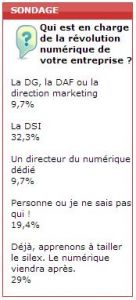 Sondage flash: le DSI reste bien en tte pour piloter la rvolution numrique