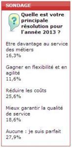 Sondage flash: les bonnes rsolutions des DSI pour 2013