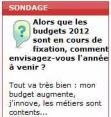 Sondage flash: tension sur les budgets 2012