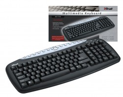 Une note bleue sur le clavier - Trust Multimedia Keyboard (KB-1150) - Trust