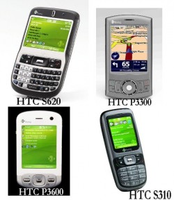 Quatre assistants de poche dots de fonctions particulires - HTC S620, HTC P3300, HTC P3600 et HTC S310 - HTC