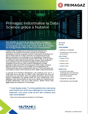Primagaz industrialise la Data Science grce  Nutanix