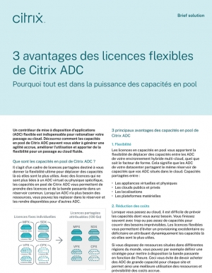 Les trois avantages des licences flexibles de Citrix ADC