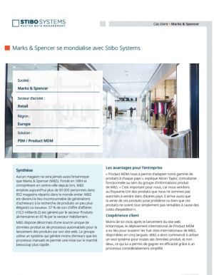 Marks & Spencer r�ussit son d�veloppement international avec Stibo Systems