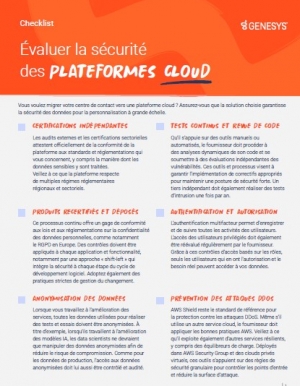 11 critres pour valuer la scurit des plateformes Cloud d'exprience client