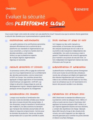 11 critères pour évaluer la sécurité des plateformes Cloud d'expérience client