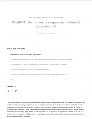 ChatGPT : de nouveaux risques en matire de cyberscurit