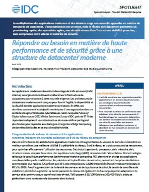 Modernisation du rseau des datacenter : s'adapter aux contraintes de scurit et de performances applicatives