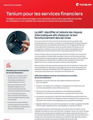 Tanium pour les services financiers