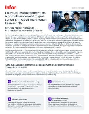 Favorisez le changement dans le secteur automobile gr�ce � l'ERP cloud