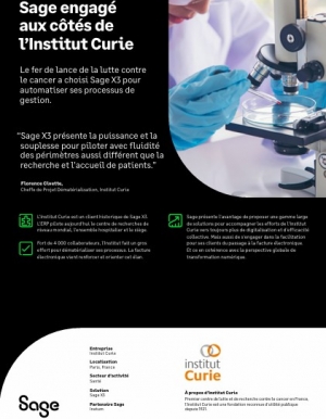 Sage X3, au coeur de la transformation digitale de l'Institut Curie