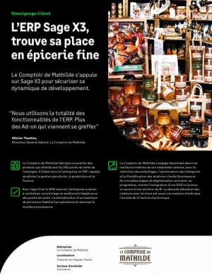 Le Comptoir de Mathilde : pilotage et qualit� gr�ce � l'ERP