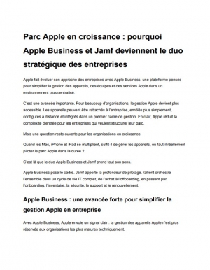 G�rer ou piloter son parc Apple : comment structurer son IT face � la croissance ?