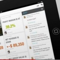 Avec SAP Financials OnDemand (ci-dessus), le directeur financier consulte des rapports multidimensionnels sur son iPad en contact avec dautres quipes via le rseau social dentreprise Jam.