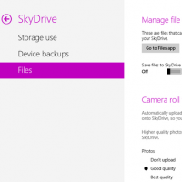 Une exemple de service intégré à Windows Blue, ici SkyDrive
