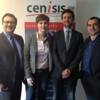 Les deux nouveaux managers d'affaires, Romain Hameau et Cline Merlier, encadrs par les dirigeants de Cenisis, Cdric Dauvillaire ( gauche) et Gilles Fiolet ( droite)
