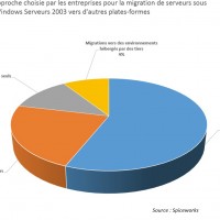 Approche choisie par les entreprises pour la migration de serveurs sous  Windows Serveurs 2003 vers d'autres plates-formes. Cliquez sur l'image pour l'agrandir.