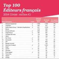 Extrait du Top 100 des diteurs de logiciels franais 2014. (crdit : D.R.)