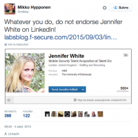 Le faux profil de Jennifer White a convaincu un grand nombre d'utilisateurs sur Linkedin.