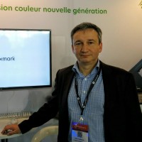 Etienne Maraval, directeur marketing de Lexmark France, sur le salon IT Partners où il présente 	 Sept nouveaux modèles A4 laser couleur à ses partenaires. (Crédit D.R) 