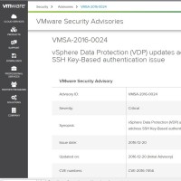 VMware a mis des bulletins de scurit pour deux de ses produits, vSphere Data Protection (ci-dessus) et vSphere Hypervisor.