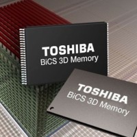 La mmoire flash NAND de Toshiba est base sur la technologie 3D BICS du constructeur japonais. (crdit : D.R.)