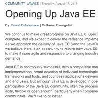 Sur le développement de Java EE, le processus piloté par Oracle n'est pas suffisamment agile, flexible et ouvert, expose dans un billet David Dalabassee, l'un des software evangelists de l'éditeur..