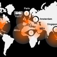 OBS dispose de 6 datacenters oprationnels hbergs chez Equinix dont 3 en Europe (2 en France  Saint-Denis et Pantin et 1  Amsterdam), 2 au Moyen-Orient (Singapour) et 1 aux Etats-Unis (Atlanta). Un prochain datacenter doit tre ouvert en Afrique. (crdit : OBS)