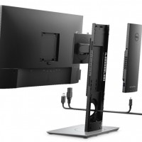 L’un des intérêts de l’OptiPlex 7070 Ultra est aussi de n’utiliser qu’un seul câble d’alimentation pour l’écran et pour l’unité centrale lorsqu’il est associé aux moniteurs USB-C de son constructeur. (Crédit : Dell)