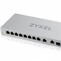Le XGS1210-12 de Zyxel est un commutateur gr bien fini et silencieux, avec deux ports 2,5 GbE Multi-Gig, deux cages SFP + 10 GbE et 8 connecteurs Gigabit. (Crdit Zyxel) 