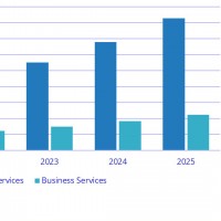 Croissance du marché des services d'IA par segment entre 2021 et 2025. Source : IDC