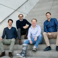 De gauche à droite : Jan Schächtele (co-fondateur de Comatch), Vincent Huguet (DG et co-fondateur de Malt), Christoph Hardt (co-fondateur et DG de Comatch) et Alexandre Fretti (DG de Malt). (Crédit : Malt)