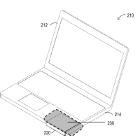 Illustration tirée de la demande de brevet de Dell d'un smartphone qui pourrait être chargé par induction grâce au PC portable. (Crédit Photo : Dell)