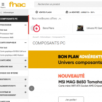 Fnac.com commercialise dsormais des composants pour PC