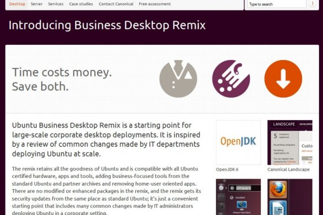 Page d'enregistrement pour Ubuntu Remix Business Dekstop  Crédit Photo: D.R