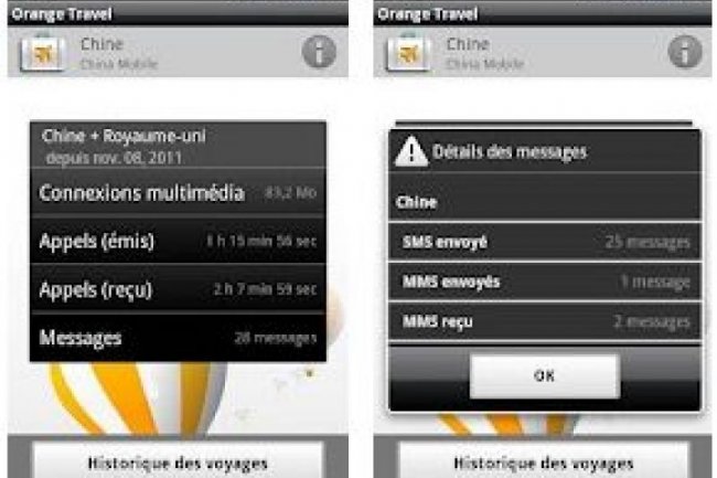 L'application Orange Travel permet de contrôler sa consommation de données en voyage (crédit : D.R.)
