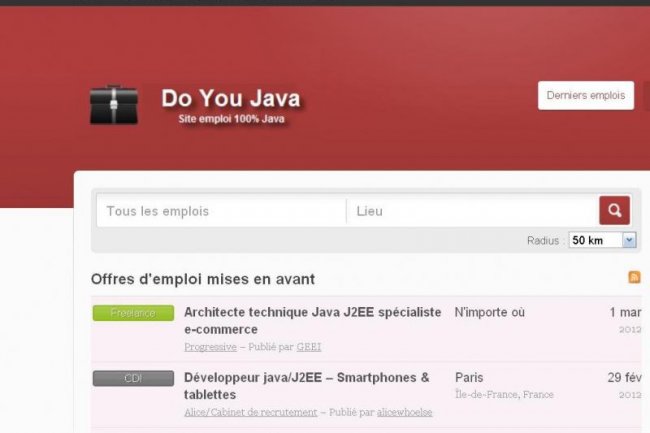 Lancement de DoYouJava, site d'emploi 100% Java