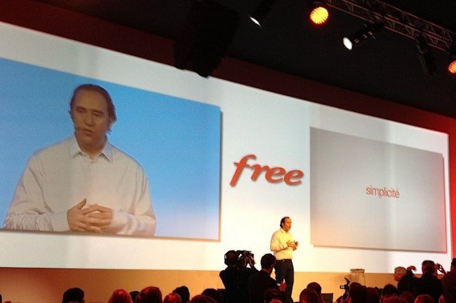 Xavier Niel au lancement de Free Mobile, le 10 janvier 2012. SL