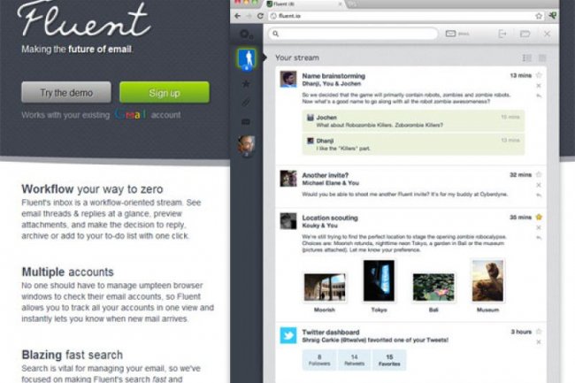 Fluent pour Gmail entend dpoussirer la messagerie lectronique