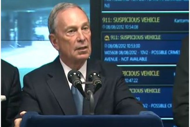 Le maire de New York, Michael Bloomberg, présentant le système de lutte anti-terroriste réalisé avec Microsoft (crédit : D.R.)