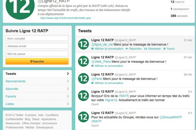 Pour informer les usagers exasprs, la RATP ouvre 4 fils Twitter