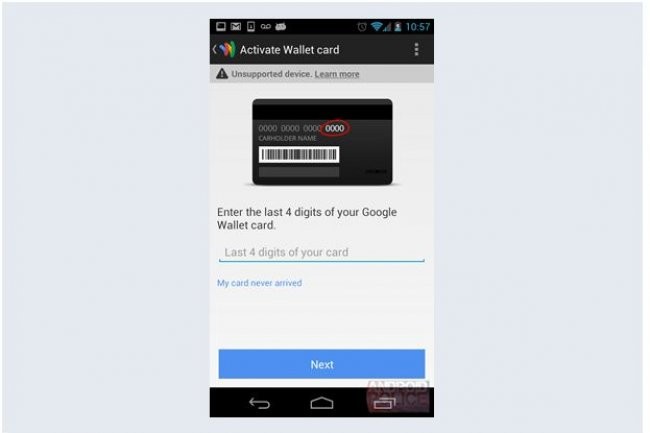  Android Police dvoile des captures d'cran de l'application Google Wallet qui mentionnent la carte de crdit.