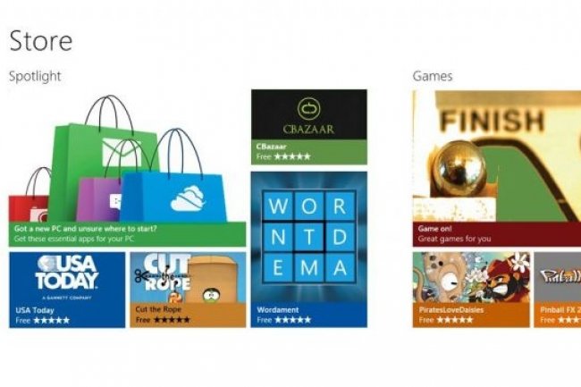 es utilisateurs de Windows 8 peuvent tlcharger leurs applications depuis une boutique ddie.