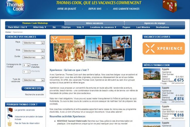 Rservation Internet en hausse chez Thomas Cook grce  une rduction des incidents