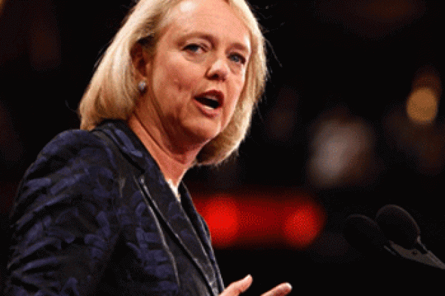 Meg Whitman, CEO de Hewlett-Packard, doit faire face  une baisse globale du chiffre d'affaires de l'entreprise