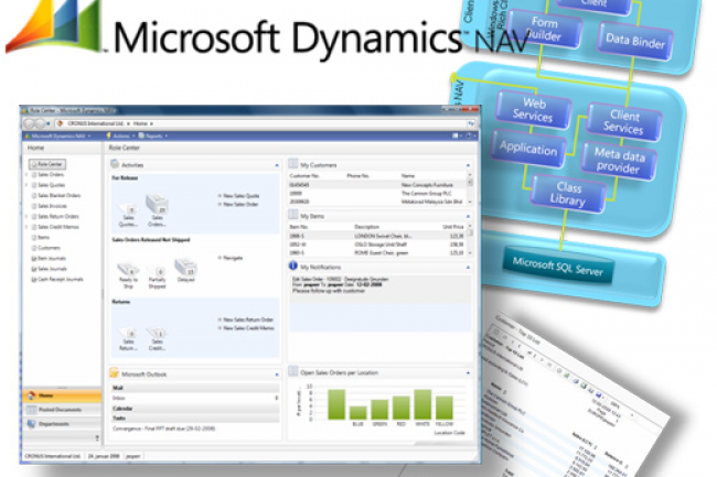 Une fois rachet par Microsoft, l'ERP Navision est devenu Dynamics NAV (ci-dessus).