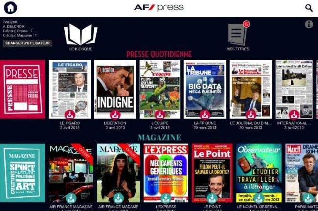 L'application AF Press signera  terme la mort des journaux et magazines papier gratuits dans les terminaux et les avions d'Air France