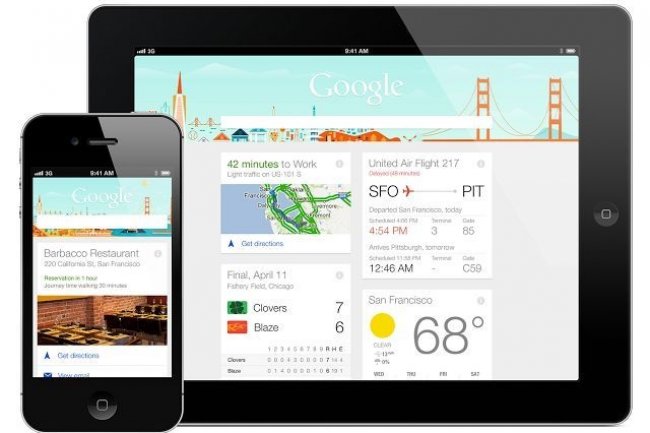 Google Now est disponible pour iPhone et iPad via l'application Recherche de Google.